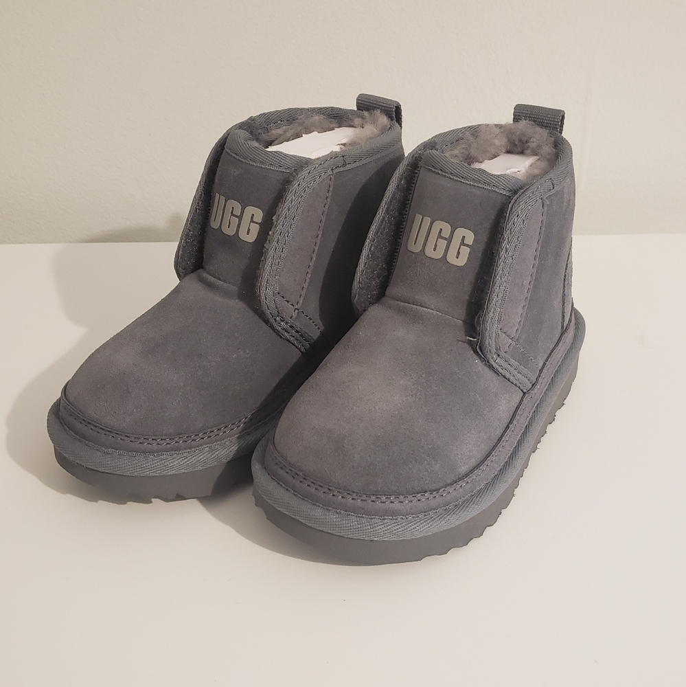 Toddler UGG Boots New Gray T Neumel Ez Fit Size 9 Kids Boy Girl In Box